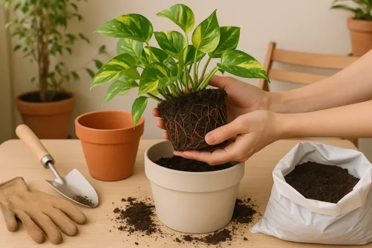 repotting pathos plant